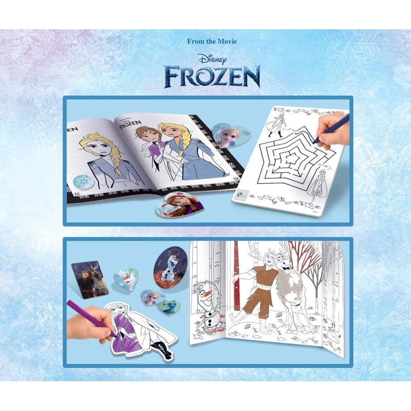 Liscianigiochi Frozen Coloring e Drawing School, Zainetto, Lavagnette, Manuale, Pennarelli, Multicolore, 92925