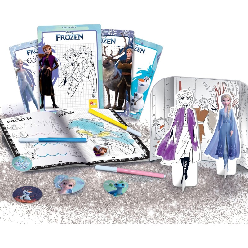 Liscianigiochi Frozen Coloring e Drawing School, Zainetto, Lavagnette, Manuale, Pennarelli, Multicolore, 92925