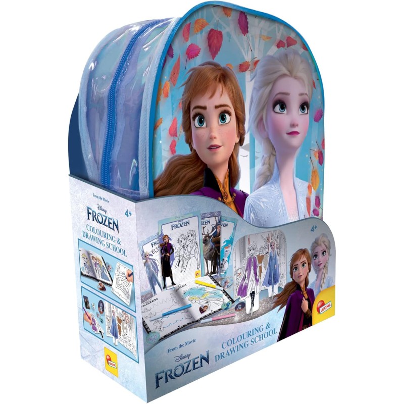 Liscianigiochi Frozen Coloring e Drawing School, Zainetto, Lavagnette, Manuale, Pennarelli, Multicolore, 92925