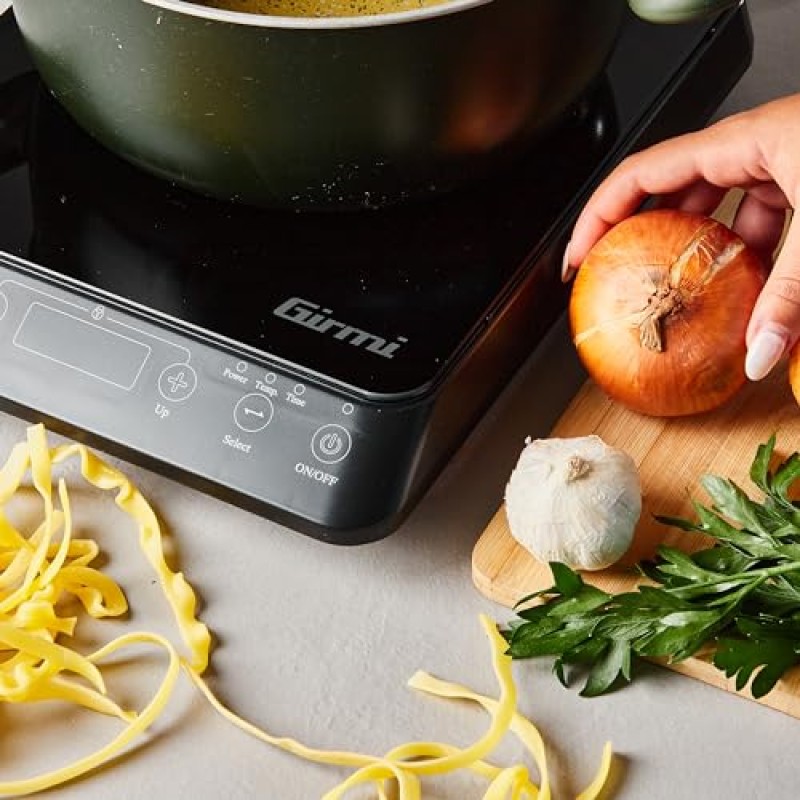Girmi PI04 Piastra a Induzione Singola, 2000 Watt, 10 Potenze, Nero