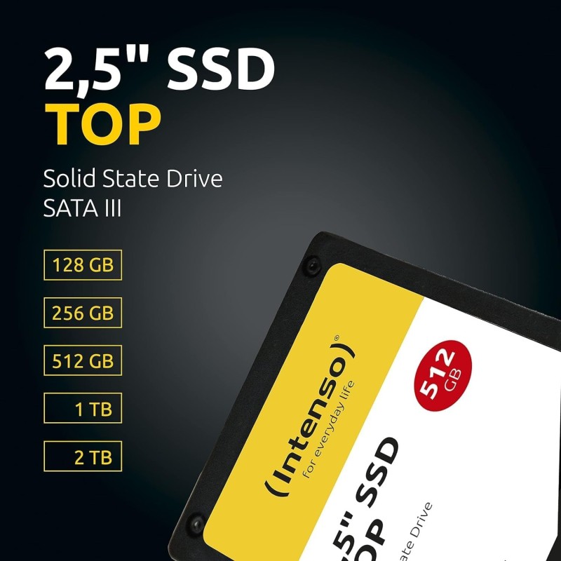 Intenso 2.5" SSD Interno SATA III Top, 2 TB, Nero Intenso 2.5" SSD Interno SATA III Top, 2 TB, Nero
