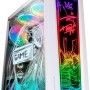 MARS GAMING MC-ART, Case PC Gaming ATX, Doppio Vetro Temperato Disegnabile, ARGB 12 Modalità, Ventola 12 cm, Bianco