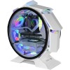 MARS GAMING MCORB, Case PC Gaming Micro-ATX XL, Design Circolare Custom, Doppio Vetro Temperato, Chassis PC, Bianco MARS GAMING MCORB, Case PC Gaming Micro-ATX XL, Design Circolare Custom, Doppio Vetro Temperato, Chassis PC, Bianco
