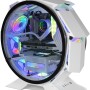 MARS GAMING MCORB, Case PC Gaming Micro-ATX XL, Design Circolare Custom, Doppio Vetro Temperato, Chassis PC, Bianco