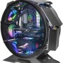 MARS GAMING MCORB, Case PC Gaming Micro-ATX XL, Design Circolare Custom, Doppio Vetro Temperato, Chassis PC, Nero