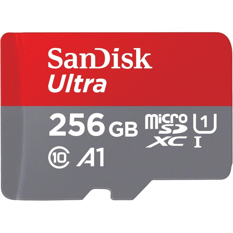 SanDisk 256GB Ultra scheda microSDXC + adattatore SD fino a 150 MB/s con prestazioni app A1 UHS-I Class 10 U1 - 256 GB