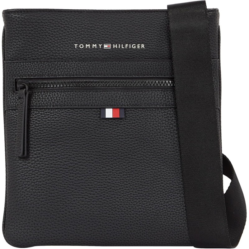 Tommy Hilfiger Uomo Borsa a Tracolla Essential PU Crossover Piccola, Nero (Black), Taglia Unica