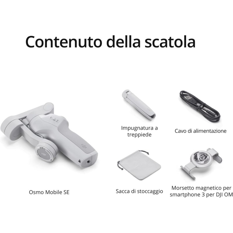 Stabilizzatore OSMO Mobile SE per Smartphone, Stabilizzatore a 3 Assi, Manico telescopico, Portatile e Pieghevole, per Android/iPhone con ShotGuides, ActiveTrack 6.0, Stabilizzatore per Vlogging Stabilizzatore OSMO Mobile SE per Smartphone, Stabilizzatore a 3 Assi, Manico telescopico, Portatile e Pieghevole, per Android/iPhone con ShotGuides, ActiveTrack 6.0, Stabilizzatore per Vlogging