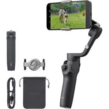 DJI Osmo Mobile 6, stabilizzatore per smartphone a 3 assi, manico telescopico integrato, tracciamento degli oggetti, portatile e pieghevole, stabilizzatore per vlog, YouTube TikTok, grigio ardesia