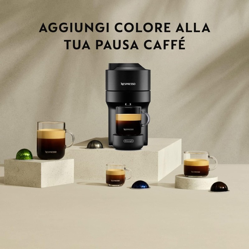 De'Longhi Nespresso Vertuo Pop ENV90.B, Macchina Caffè a Capsule con Tecnologia Centrifusion, 4 Formati in Tazza, Incluso Set di Benvenuto con 12 Capsule, 1260W, Liquorice Black - Liquorice Black De'Longhi Nespresso Vertuo Pop ENV90.B, Macchina Caffè a Capsule con Tecnologia Centrifusion, 4 Formati in Tazza, Incluso Set di Benvenuto con 12 Capsule, 1260W, Liquorice Black - Liquorice Black