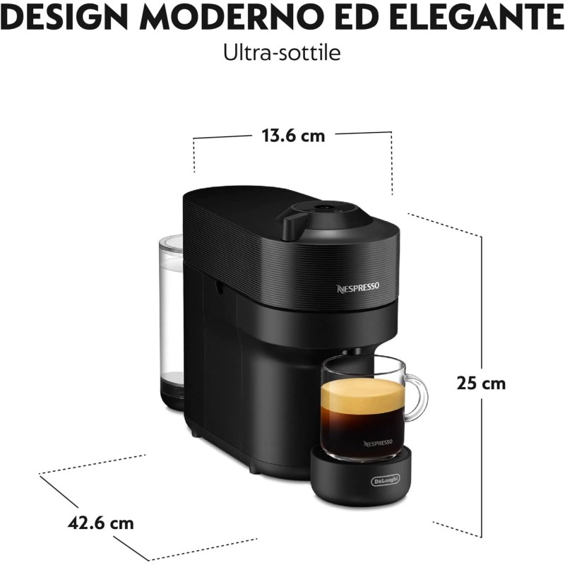 De'Longhi Nespresso Vertuo Pop ENV90.B, Macchina Caffè a Capsule con Tecnologia Centrifusion, 4 Formati in Tazza, Incluso Set di Benvenuto con 12 Capsule, 1260W, Liquorice Black - Liquorice Black De'Longhi Nespresso Vertuo Pop ENV90.B, Macchina Caffè a Capsule con Tecnologia Centrifusion, 4 Formati in Tazza, Incluso Set di Benvenuto con 12 Capsule, 1260W, Liquorice Black - Liquorice Black