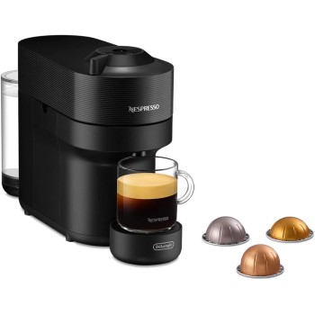 De'Longhi Nespresso Vertuo Pop ENV90.B, Macchina Caffè a Capsule con Tecnologia Centrifusion, 4 Formati in Tazza, Incluso Set di Benvenuto con 12 Capsule, 1260W, Liquorice Black - Liquorice Black