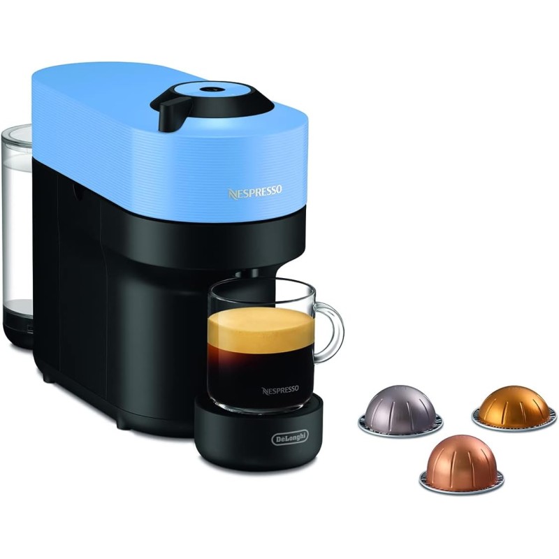 De'Longhi Nespresso Vertuo Pop ENV90.A Macchina del Caffè compatibile con le NUOVE CAPSULE NESPRESSO con Tecnologia Centrifusion, 4 Formati in Tazza, Incluso Set di 12 Capsule, 1260W, Pacific Blue - Pacific Blue De'Longhi Nespresso Vertuo Pop ENV90.A Macchina del Caffè compatibile con le NUOVE CAPSULE NESPRESSO con Tecnologia Centrifusion, 4 Formati in Tazza, Incluso Set di 12 Capsule, 1260W, Pacific Blue - Pacific Blue