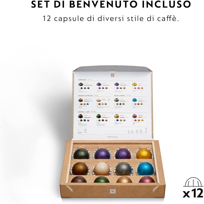 De'Longhi Nespresso Vertuo Pop ENV90.A Macchina del Caffè compatibile con le NUOVE CAPSULE NESPRESSO con Tecnologia Centrifusion, 4 Formati in Tazza, Incluso Set di 12 Capsule, 1260W, Pacific Blue - Pacific Blue De'Longhi Nespresso Vertuo Pop ENV90.A Macchina del Caffè compatibile con le NUOVE CAPSULE NESPRESSO con Tecnologia Centrifusion, 4 Formati in Tazza, Incluso Set di 12 Capsule, 1260W, Pacific Blue - Pacific Blue