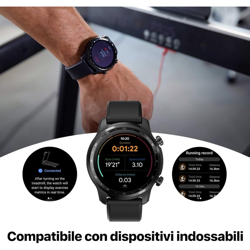 Mobvoi Home Treadmill Ultra, Pro, Tapis Roulant Elettrico Compatibile con Smartwatch, Percorsi di Allenamento Virtuali, 12km/h 120kg