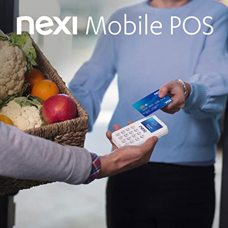 Nexi Mobile Pos - Pos Portatile Contactless, Lettore Elettronico Portatile per Pagamenti con Bancomat, Carta di Credito, Prepagata, Apple Pay e Google Pay - Firma Digitale con App Nexi Mobile, BP-55