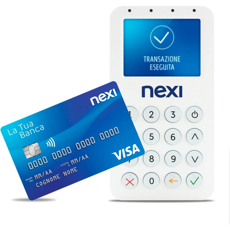 Nexi Mobile Pos - Pos Portatile Contactless, Lettore Elettronico Portatile per Pagamenti con Bancomat, Carta di Credito, Prepagata, Apple Pay e Google Pay - Firma Digitale con App Nexi Mobile, BP-55