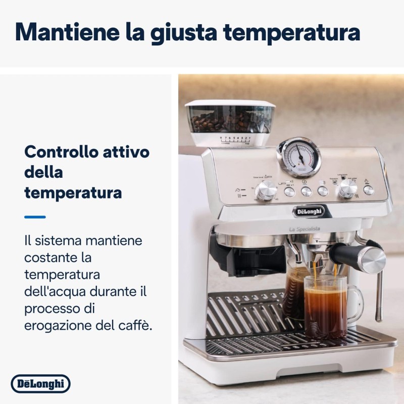 De'Longhi LA SPECIALISTA ARTE EC9155.W Macchina da caffè Manuale, 3 Ricette Preimpostate, Controllo Attivo della Temperatura, 8 Livelli di Macinazione, Lancia MyLatte Art, incluso KIT BARISTA, Bianco - Argento/Bianco De'Longhi LA SPECIALISTA ARTE EC9155.W Macchina da caffè Manuale, 3 Ricette Preimpostate, Controllo Attivo della Temperatura, 8 Livelli di Macinazione, Lancia MyLatte Art, incluso KIT BARISTA, Bianco - Argento/Bianco