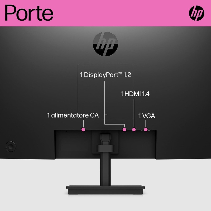 HP V24iE G5 Monitor Full HD da 24" (1920 x 1080, 75 Hz, 5 ms, IPS, 16:9), AMD FreeSync, luce blu bassa, HDMI, VGA, DisplayPort, Joypad OSD, antiriflesso, inclinazione regolabile, nero - 24" HP V24iE G5 Monitor Full HD da 24" (1920 x 1080, 75 Hz, 5 ms, IPS, 16:9), AMD FreeSync, luce blu bassa, HDMI, VGA, DisplayPort, Joypad OSD, antiriflesso, inclinazione regolabile, nero - 24"