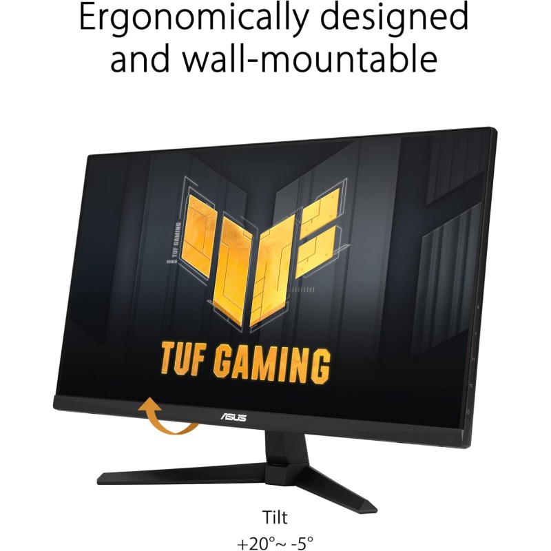 ASUS TUF Gaming VG249QM1A, Monitor Gaming 23.8”, FullHD (1920x1080), fino a 270Hz, Tempo di Risposta 1ms, G-Sync, Free-Sync Premium, Extreme Low Motion Blur, Nero - 24" FHD ASUS TUF Gaming VG249QM1A, Monitor Gaming 23.8”, FullHD (1920x1080), fino a 270Hz, Tempo di Risposta 1ms, G-Sync, Free-Sync Premium, Extreme Low Motion Blur, Nero - 24" FHD