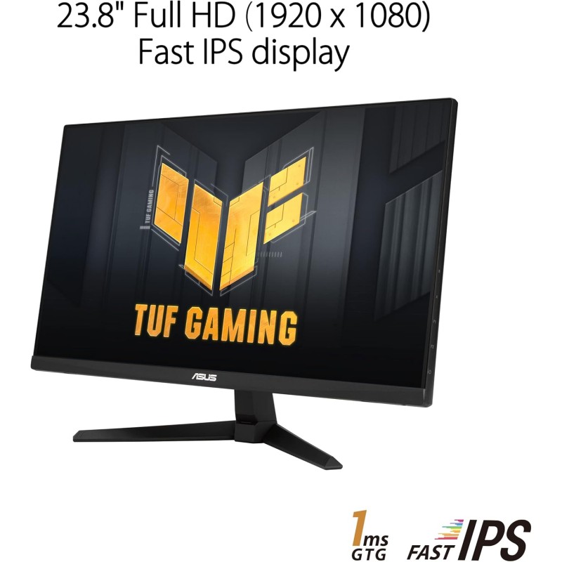 ASUS TUF Gaming VG249QM1A, Monitor Gaming 23.8”, FullHD (1920x1080), fino a 270Hz, Tempo di Risposta 1ms, G-Sync, Free-Sync Premium, Extreme Low Motion Blur, Nero - 24" FHD ASUS TUF Gaming VG249QM1A, Monitor Gaming 23.8”, FullHD (1920x1080), fino a 270Hz, Tempo di Risposta 1ms, G-Sync, Free-Sync Premium, Extreme Low Motion Blur, Nero - 24" FHD