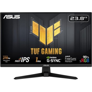 ASUS TUF Gaming VG249QM1A, Monitor Gaming 23.8”, FullHD (1920x1080), fino a 270Hz, Tempo di Risposta 1ms, G-Sync, Free-Sync Premium, Extreme Low Motion Blur, Nero - 24" FHD
