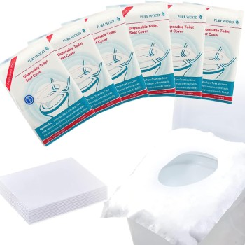 Romon 60 Pezzi Copriwater USA e Getta, Facile da Trasportare Coprisedile di Carta Risciacquabile per Viaggi all'aperto in Hotel - 60pcs/ 42.5 x 36cm