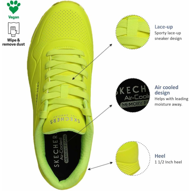 Skechers Uno Stand On Air, Scarpe da Ginnastica Uomo - 45 EU Lime Durabuck Trim Skechers Uno Stand On Air, Scarpe da Ginnastica Uomo - 45 EU Lime Durabuck Trim