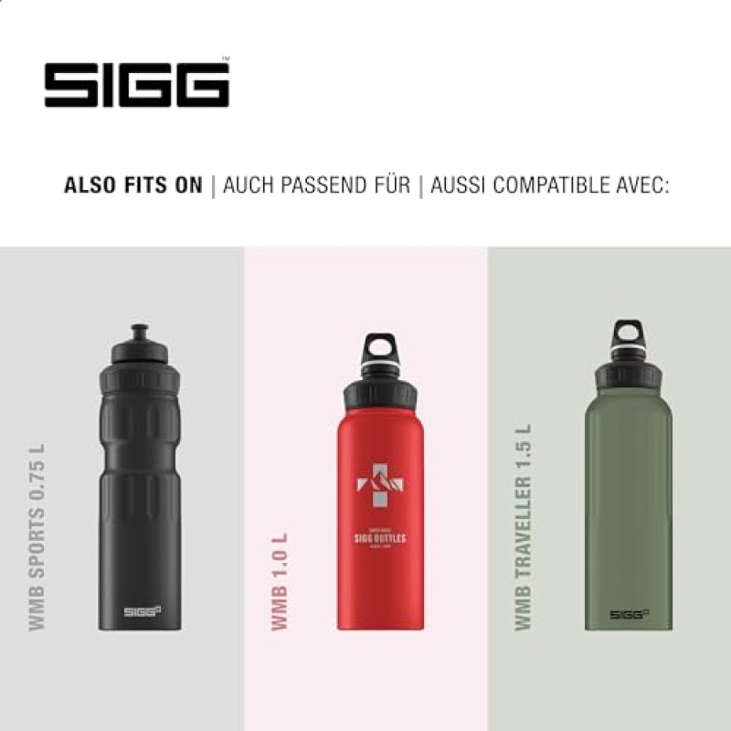 Sigg WMB One Top (Misura Unica), Tappo di Ricambio Adatto per Tutti i Modelli di Sigg Borraccia, Tappo Ermetico e Utilizzabile con Una Sola Mano - Blu (Glacier)
