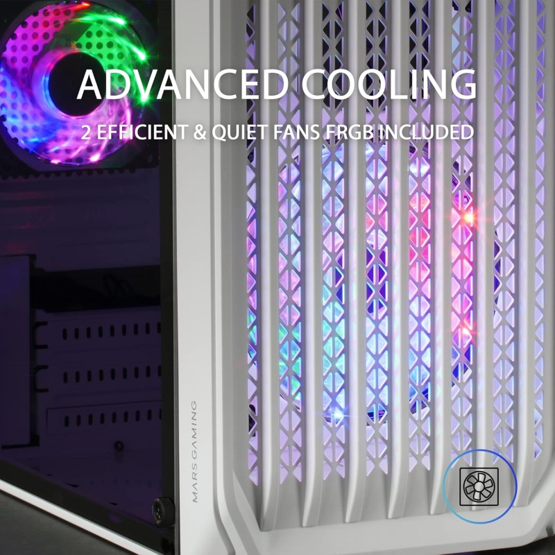Mars Gaming MC-S2 Caja PC Micro-ATX Ultra-Compacta 2X Ventilador FRGB USB 3.0 Ventana Blanco Mars Gaming MC-S2 Caja PC Micro-ATX Ultra-Compacta 2X Ventilador FRGB USB 3.0 Ventana Blanco
