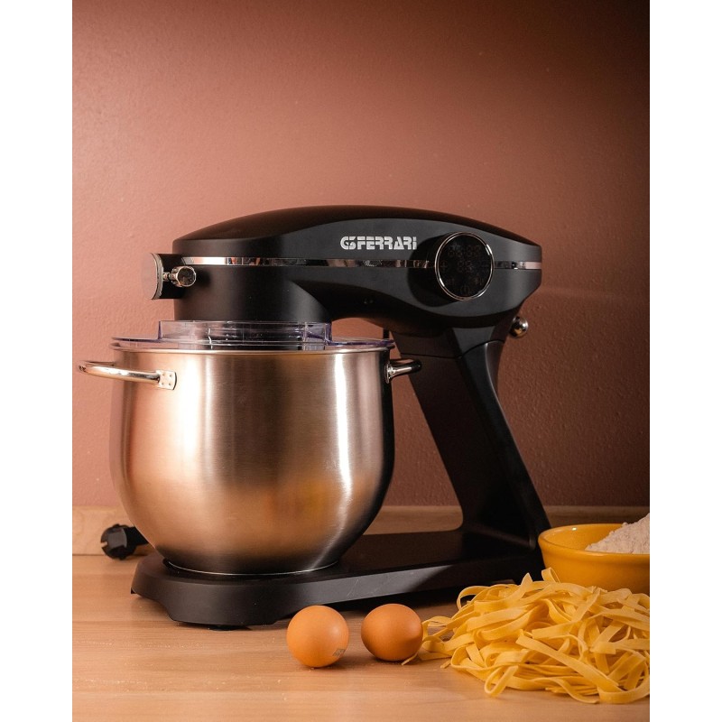 G3 Ferrari G20137 Pastaio Elegance Impastatrice Planetaria a Presa Diretta, 1800 W (2300 W Max), 8 Litri, Metallo, 10 Velocità, Display touch screen, Contenitore 8 Litri in Acciaio Inox