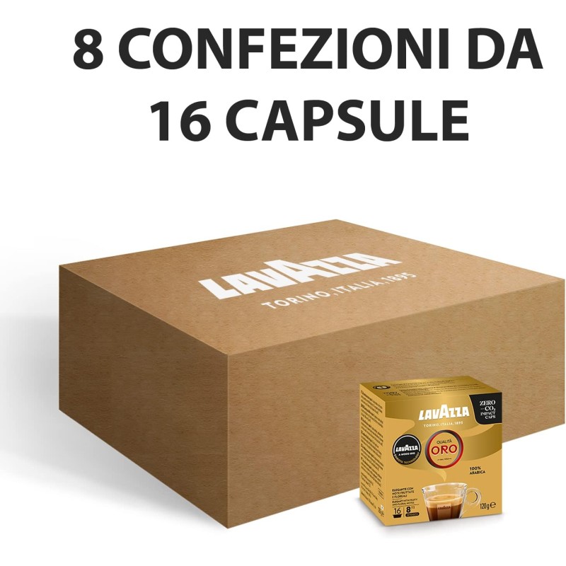 Lavazza, Espresso A Modo Mio Qualità Oro Sinfonia Perfetta, 128 Capsule Caffè, con Note di Fiori e Frutta, 100% Arabica, Intensità 8, Tostatura Media, 8 Confezioni da 16 Capsule - 16 unità (Confezione da 8) Lavazza, Espresso A Modo Mio Qualità Oro Sinfonia Perfetta, 128 Capsule Caffè, con Note di Fiori e Frutta, 100% Arabica, Intensità 8, Tostatura Media, 8 Confezioni da 16 Capsule - 16 unità (Confezione da 8)