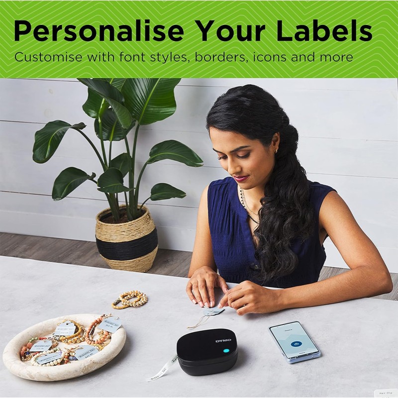 DYMO LetraTag 200B etichettatrice Bluetooth | Stampante per etichette compatta | Si connette a iOS e Android tramite tecnologia wireless Bluetooth | Include 3 rotoli di etichette assortite - Con 3 rotoli di etichette