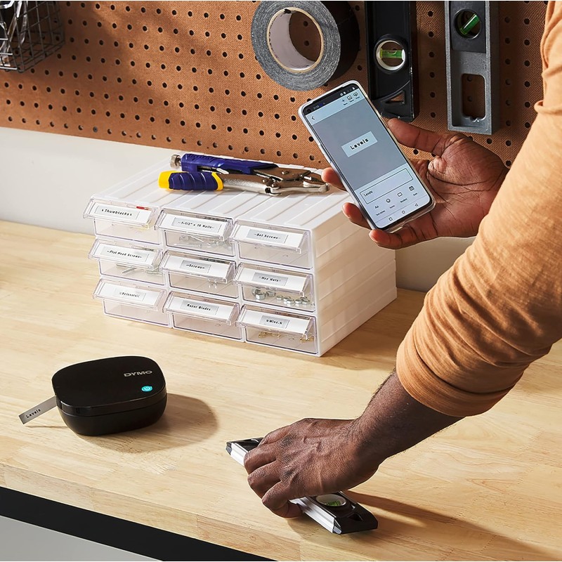 DYMO LetraTag 200B etichettatrice Bluetooth | Stampante per etichette compatta | Si connette a iOS e Android tramite tecnologia wireless Bluetooth | Include 3 rotoli di etichette assortite - Con 3 rotoli di etichette