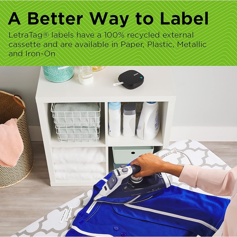 DYMO LetraTag 200B etichettatrice Bluetooth | Stampante per etichette compatta | Si connette a iOS e Android tramite tecnologia wireless Bluetooth | Include 3 rotoli di etichette assortite - Con 3 rotoli di etichette