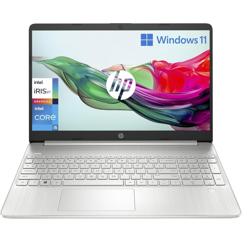 HP Laptop 15s-fq5001sl, Intel Core i5-1235U, RAM 8GB DDR4, SSD 512GB, Intel Iris Xe, Display 15.6” FHD SVA, Antiriflesso, Wi-Fi, Lettore SD, Webcam HD, Windows 11, Argento - 15"