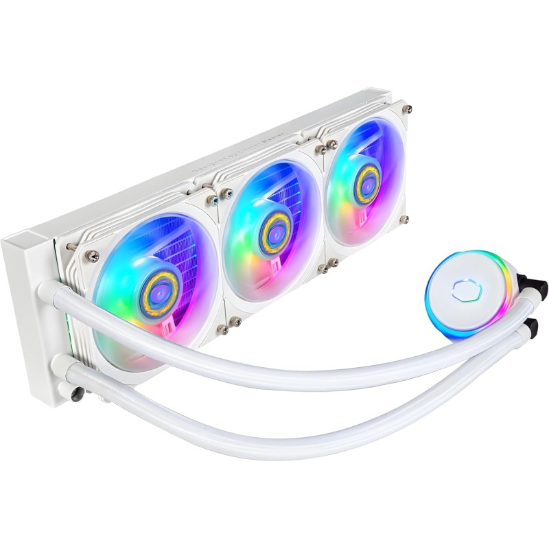 Cooler Master MasterLiquid PL360 Flux - Sistema di Raffreddamento a Liquido AIO per CPU, 3 Ventole 120 mm, Radiatore 360 mm, Controller RGB Indirizzabile Gen2 - Supporta AMD e Intel, bianca - 360 mm