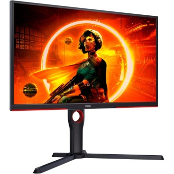AOC Gaming 25G3ZM/BK - Monitor FHD da 24,5" 240 Hz, MPRT da 0,5 ms, FreeSync Premium (1920x1080, HDMI 2.0 x 2, DisplayPort 1.2 x 1, Uscita cuffie (3,5 mm)) nero/rosso - 25" FHD Plano