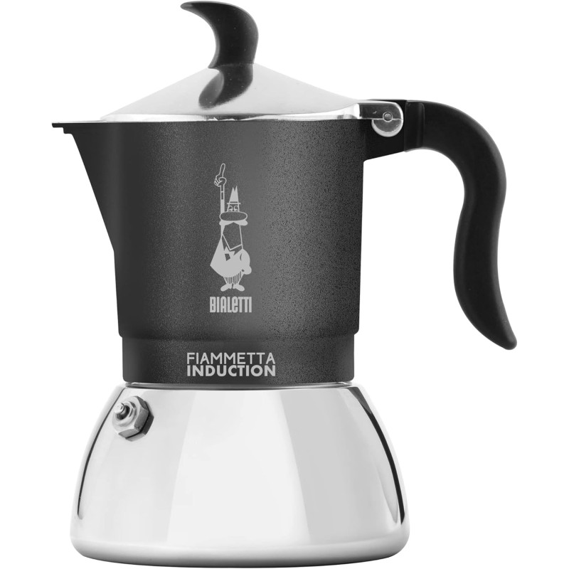 Bialetti Fiammetta Induction Caffettiera, Aluminium, Steel, Grigio, 4 Tazze - 4 Tazze Grigio