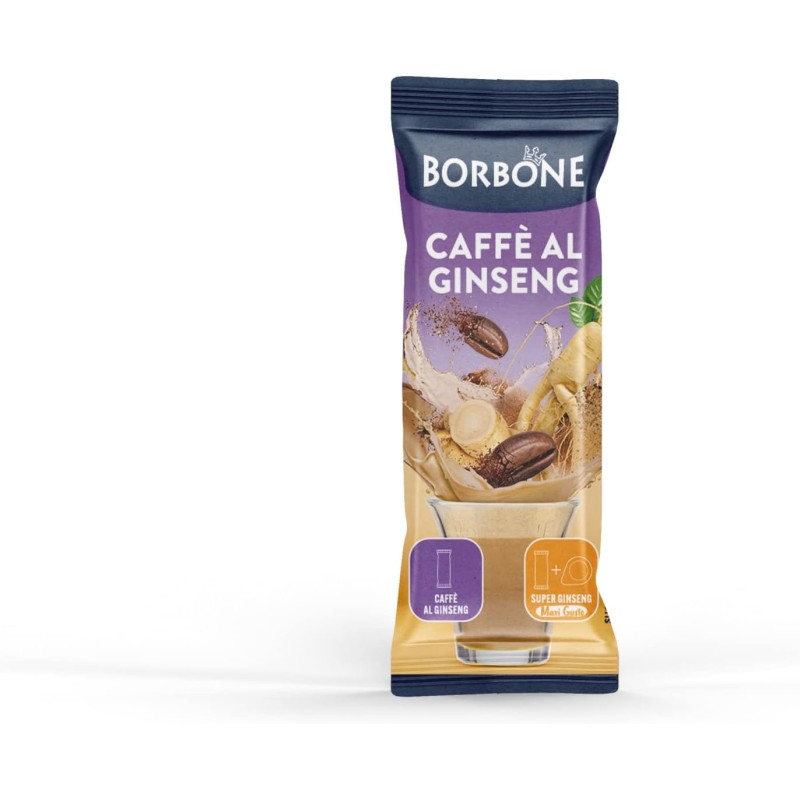 Caffè Borbone Caffè al Ginseng Stick - 80 stick (8 astucci da 10) - Ideali per sistemi a Cialde - Caffè al Ginseng Caffè Borbone Caffè al Ginseng Stick - 80 stick (8 astucci da 10) - Ideali per sistemi a Cialde - Caffè al Ginseng