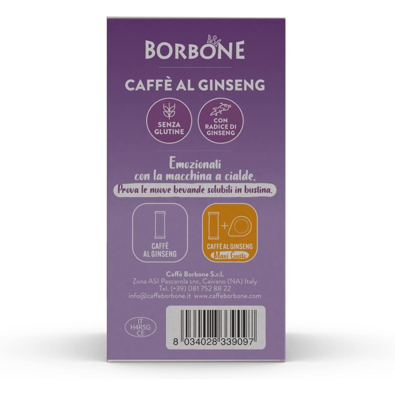 Caffè Borbone Caffè al Ginseng Stick - 80 stick (8 astucci da 10) - Ideali per sistemi a Cialde - Caffè al Ginseng Caffè Borbone Caffè al Ginseng Stick - 80 stick (8 astucci da 10) - Ideali per sistemi a Cialde - Caffè al Ginseng