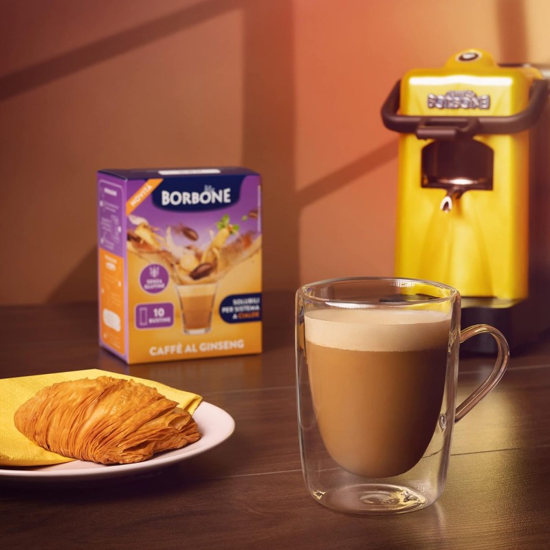 Caffè Borbone Caffè al Ginseng Stick - 80 stick (8 astucci da 10) - Ideali per sistemi a Cialde - Caffè al Ginseng Caffè Borbone Caffè al Ginseng Stick - 80 stick (8 astucci da 10) - Ideali per sistemi a Cialde - Caffè al Ginseng