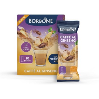Caffè Borbone Caffè al Ginseng Stick - 80 stick (8 astucci da 10) - Ideali per sistemi a Cialde - Caffè al Ginseng