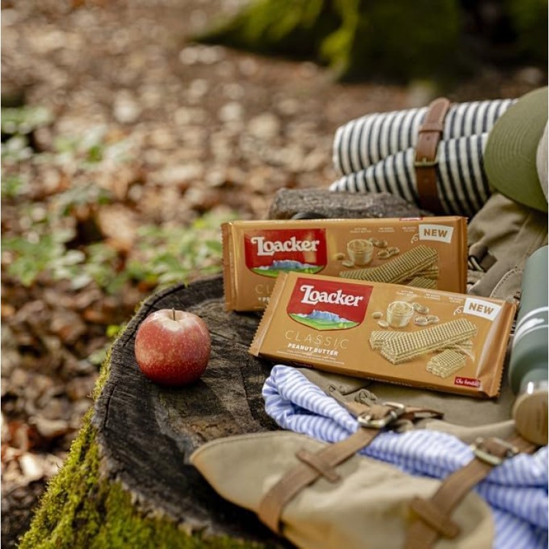 Loacker Classic Peanut Butter, Fragranti Cialde di Wafer con Deliziosa Crema al Burro d'Arachidi, Merenda e Snack, Confezione da 175g - 1 Unità (Confezione da 175g) Loacker Classic Peanut Butter, Fragranti Cialde di Wafer con Deliziosa Crema al Burro d'Arachidi, Merenda e Snack, Confezione da 175g - 1 Unità (Confezione da 175g)