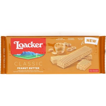Loacker Classic Peanut Butter, Fragranti Cialde di Wafer con Deliziosa Crema al Burro d'Arachidi, Merenda e Snack, Confezione da 175g - 1 Unità (Confezione da 175g) Loacker Classic Peanut Butter, Fragranti Cialde di Wafer con Deliziosa Crema al Burro d'Arachidi, Merenda e Snack, Confezione da 175g - 1 Unità (Confezione da 175g)