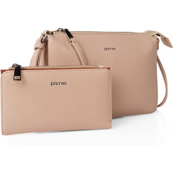 PRIMER First, Borsa a Tracolla Donna SINT/Pu, Taglia Unica - Beige