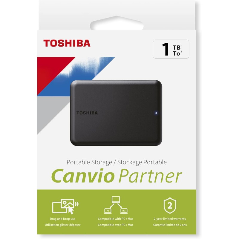 TOSHIBA Canvio Partner 1TB External HDD, Hard disk meccanico - 1TB