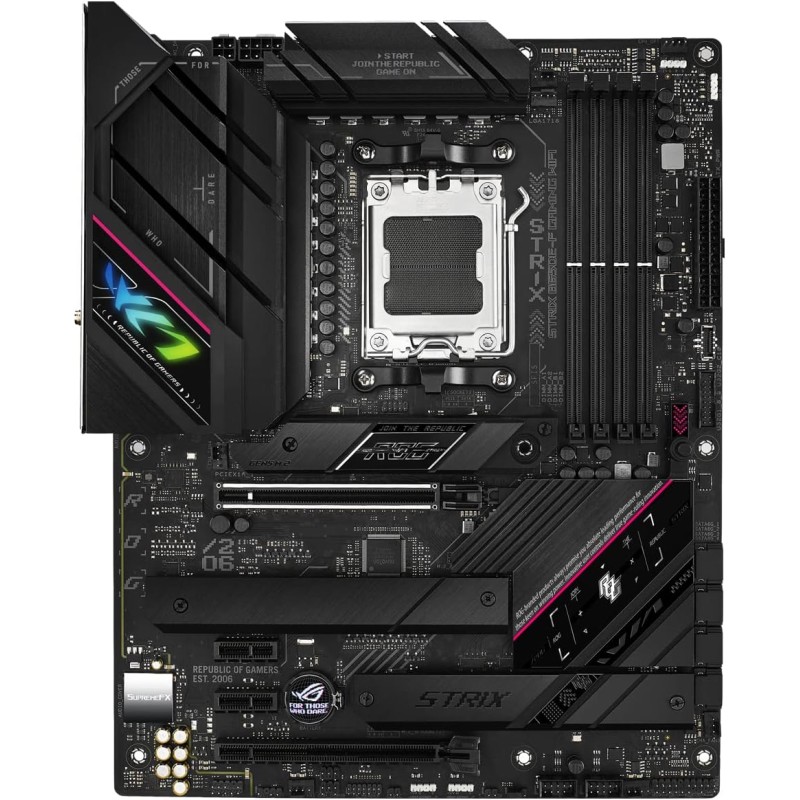 ASUS ROG STRIX B650E-F GAMING WIFI Scheda Madre Gaming ATX, AM5, Ryzen 9000/8000/7000, AMD B650, DDR5, PCI 5.0, WiFi 6E (802.11ax), 2.5Gb Lan, 3xM.2, 4xSATA 6GB/s, Aura Sync RGB, Nero - ROG STRIX ASUS ROG STRIX B650E-F GAMING WIFI Scheda Madre Gaming ATX, AM5, Ryzen 9000/8000/7000, AMD B650, DDR5, PCI 5.0, WiFi 6E (802.11ax), 2.5Gb Lan, 3xM.2, 4xSATA 6GB/s, Aura Sync RGB, Nero - ROG STRIX