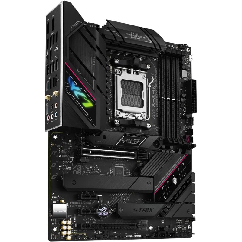 ASUS ROG STRIX B650E-F GAMING WIFI Scheda Madre Gaming ATX, AM5, Ryzen 9000/8000/7000, AMD B650, DDR5, PCI 5.0, WiFi 6E (802.11ax), 2.5Gb Lan, 3xM.2, 4xSATA 6GB/s, Aura Sync RGB, Nero - ROG STRIX ASUS ROG STRIX B650E-F GAMING WIFI Scheda Madre Gaming ATX, AM5, Ryzen 9000/8000/7000, AMD B650, DDR5, PCI 5.0, WiFi 6E (802.11ax), 2.5Gb Lan, 3xM.2, 4xSATA 6GB/s, Aura Sync RGB, Nero - ROG STRIX