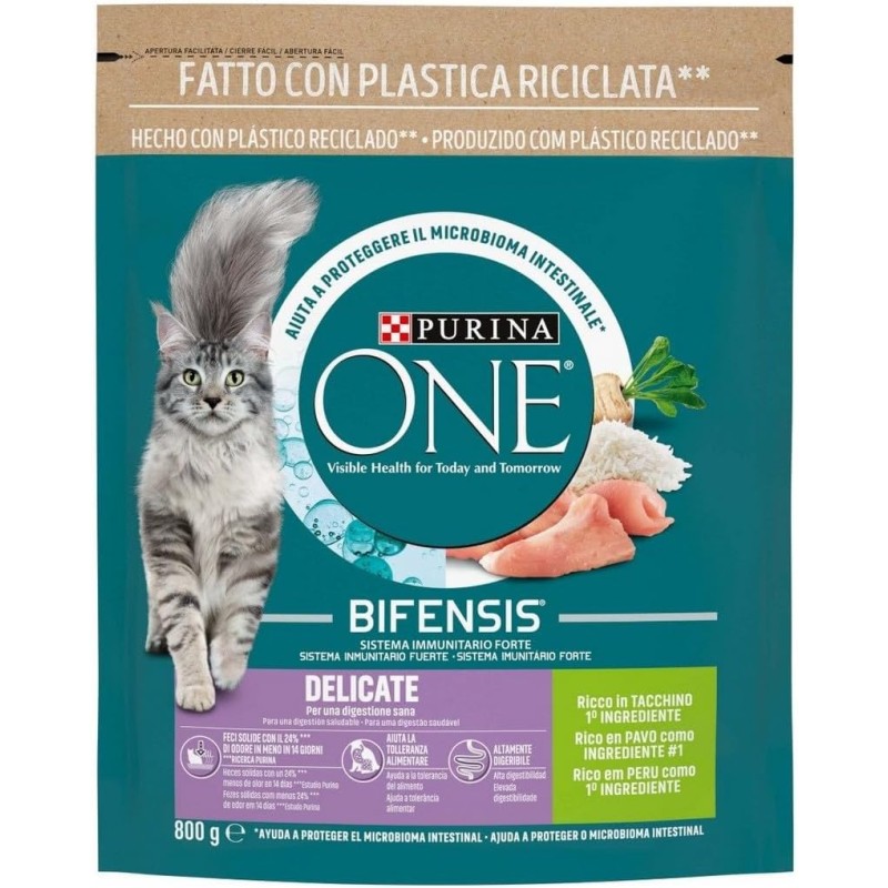 Purina One Bifensis Delicate Crocchette Gatti Tacchino 800g - 1 unità (Confezione da 1) Purina One Bifensis Delicate Crocchette Gatti Tacchino 800g - 1 unità (Confezione da 1)